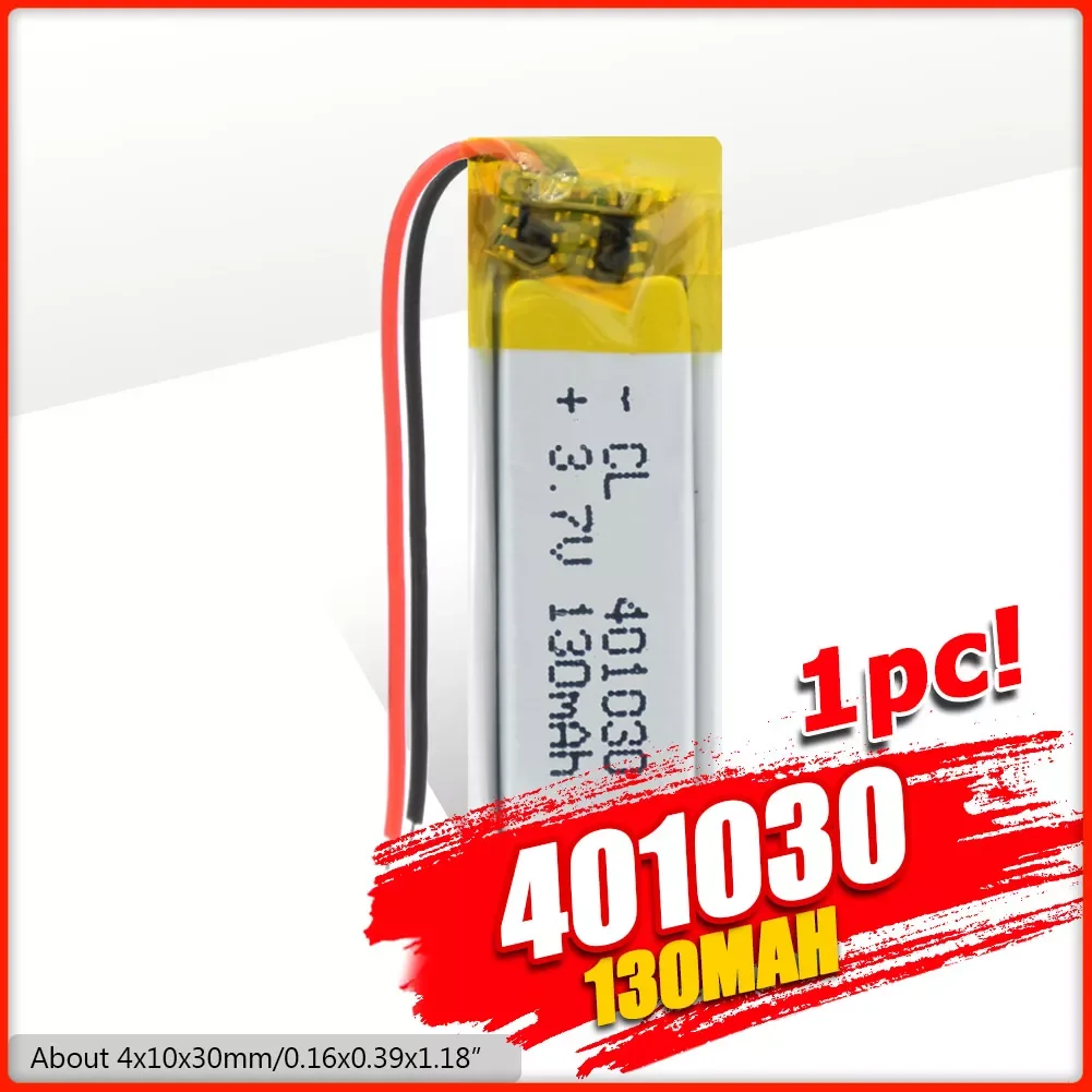

1/2/4pcs 3.7V 130mAh 401030 Lithium Polymer Li-Po li ion Rechargeable Battery cells For Mp3 MP4 MP5 GPS PSP mobile Selfie Stick