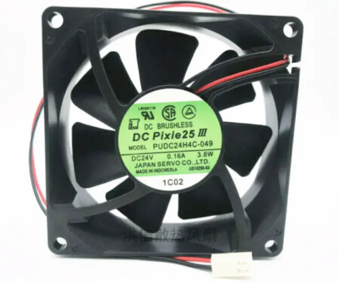 Вентилятор охлаждения SERVO PUDC24H4C-049 DC24V 0.16A 3,8 W 8025 2-проводной