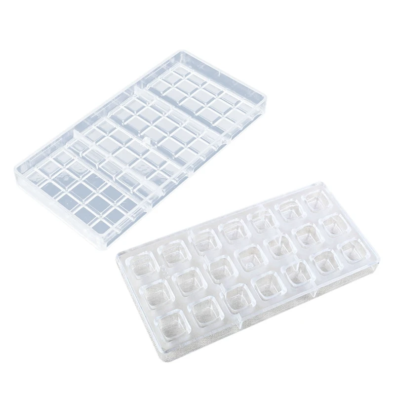 

2 Pcs 3D Diy Pastry Chocolate Mold Homemade : 1 Pcs Square Chocolate Moulds & 1 Pcs Candy Mould Break Apart Bar