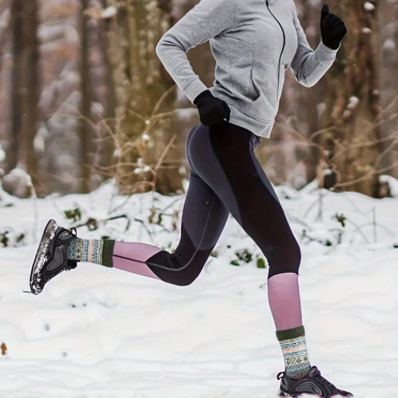 5 Упаковок Разноцветных Толстых Теплых Носков До Середины Икры В Национальном