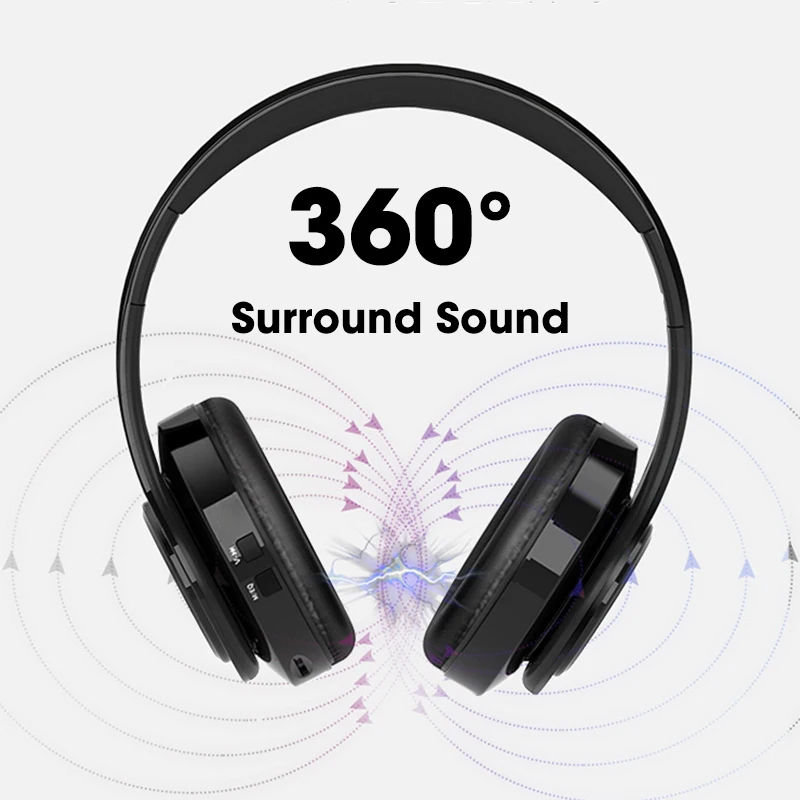 Складные беспроводные наушники Bluetooth стерео гарнитура Музыка спортивные с