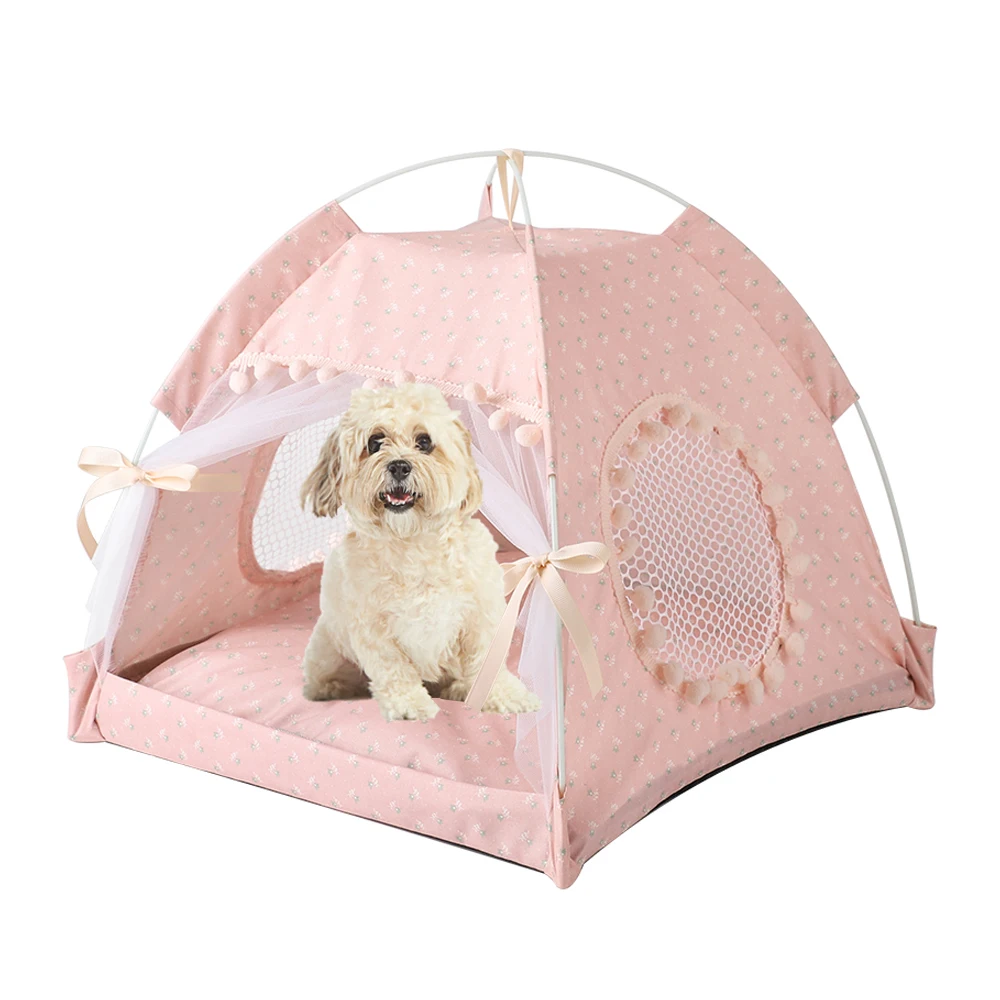 

Палатка ZK20 для домашних питомцев, закрытый домик для кошек с цветочным принтом, складная Удобная домашняя кровать для маленьких домашних животных