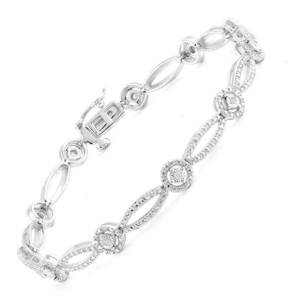 

Sterling Silver 1/10 CTTW Bracelet, Women, Adult