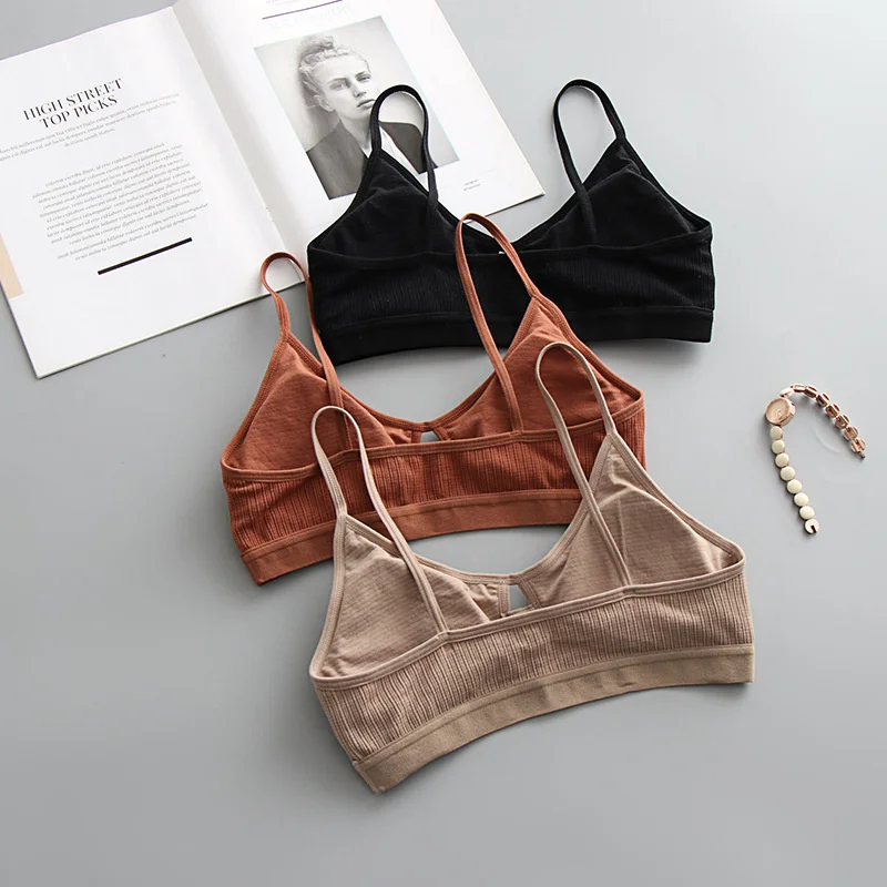 

New Threaded Cotton No Steel Ring Breast Hollow Breathable Ultra-thin Comfortable Women's Underwear Bra Explosion