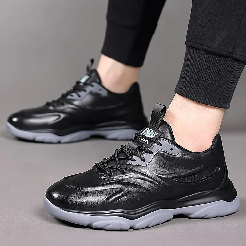 

Мужские повседневные туфли, оксфорды на шнуровке, мужская обувь из натуральной кожи в британском стиле, черные уличные мужские кроссовки, мужская обувь