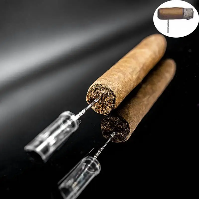 Stainless Steel Cigar Needle Drill for Various Sizes Cigars Portable Cigar Puncher Dredge Travel Smoking Tool Accessories
