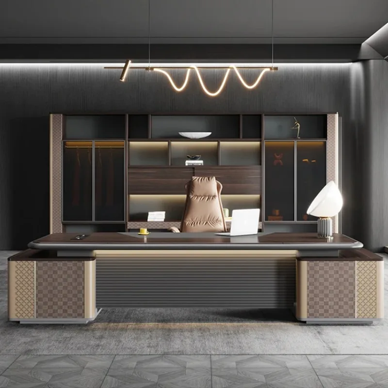 Роскошный офисный стол современный L-образный руководителя