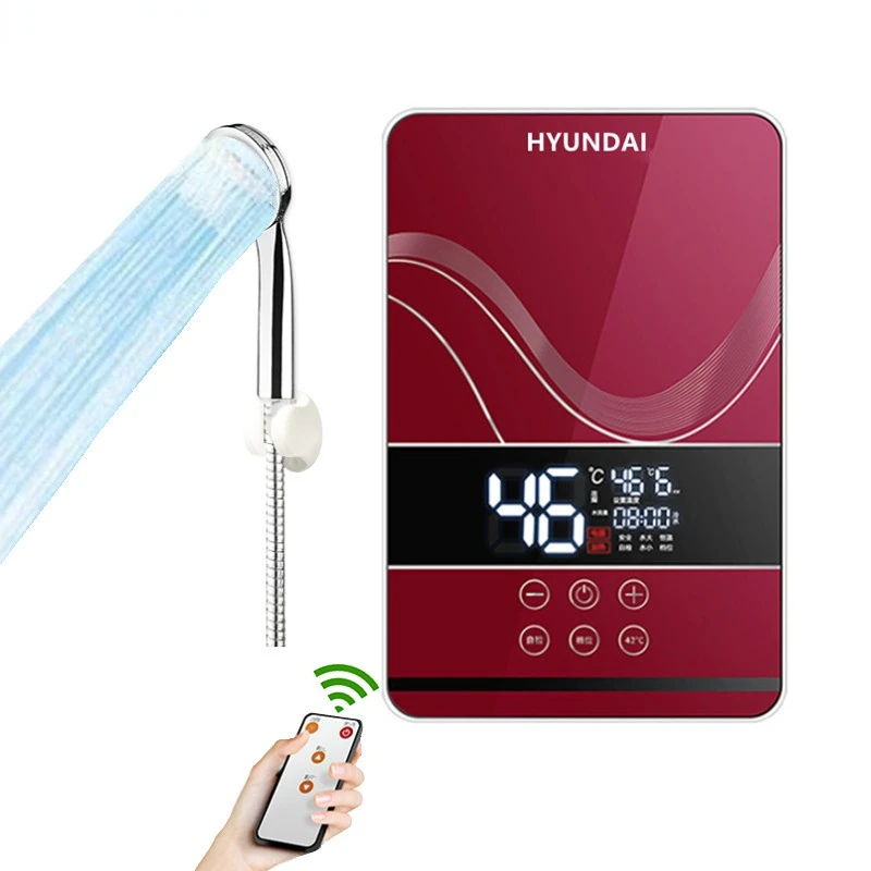 Electric Water Heater 6000W Electric Shower Quick Heating Machine Household Kitchen Bathroom Unlimited Hot Water Remote Control