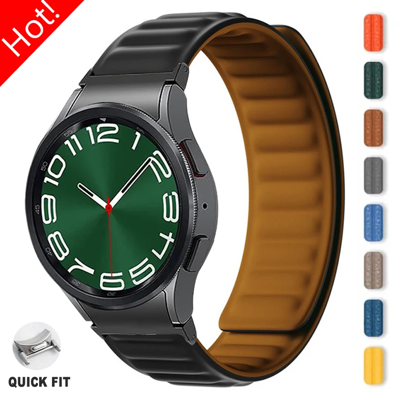 nie zacieniać silikonowy pasek magnetyczny do Samsung Galaxy Watch 6 4 Classic 43 mm 47 Quick Fit zegarka 5 40 44 Pro 45