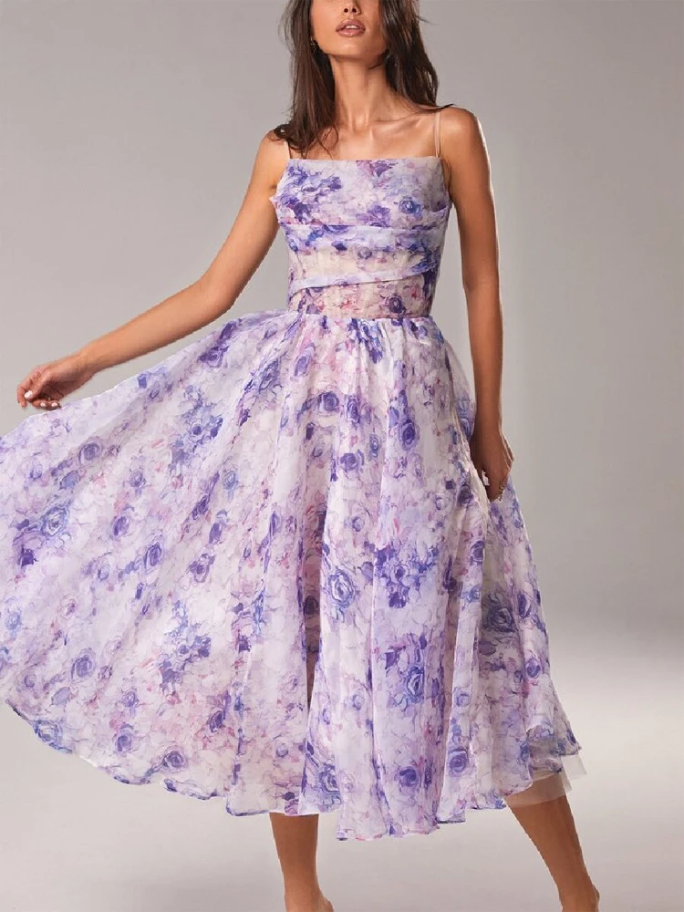 

2022 New Arrivals Lady Halter Sexy Print Dress Short Sleeve Women Summer Casual Dress