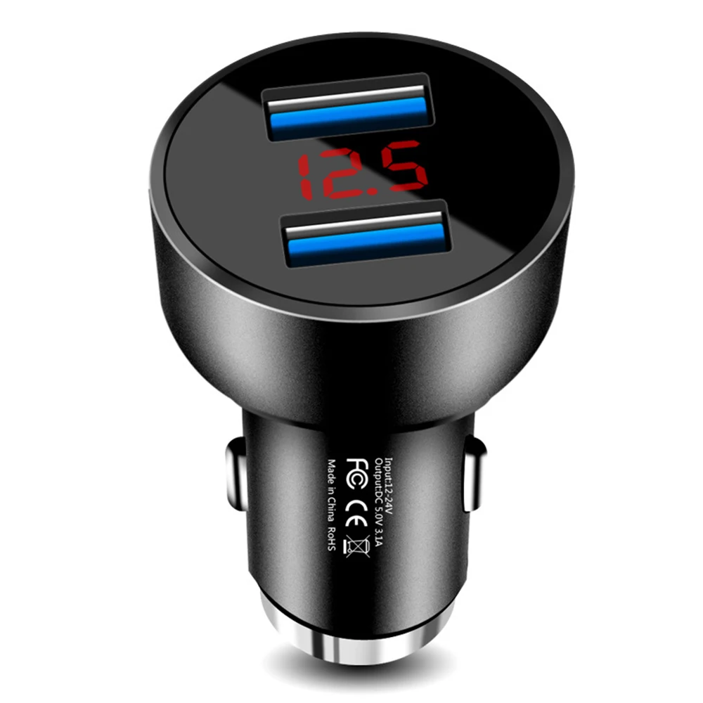 usb qc 3 0 adapter cigarette lighter led voltmeter multi function car charger dual for all types of mobile phones interior parts free global shipping