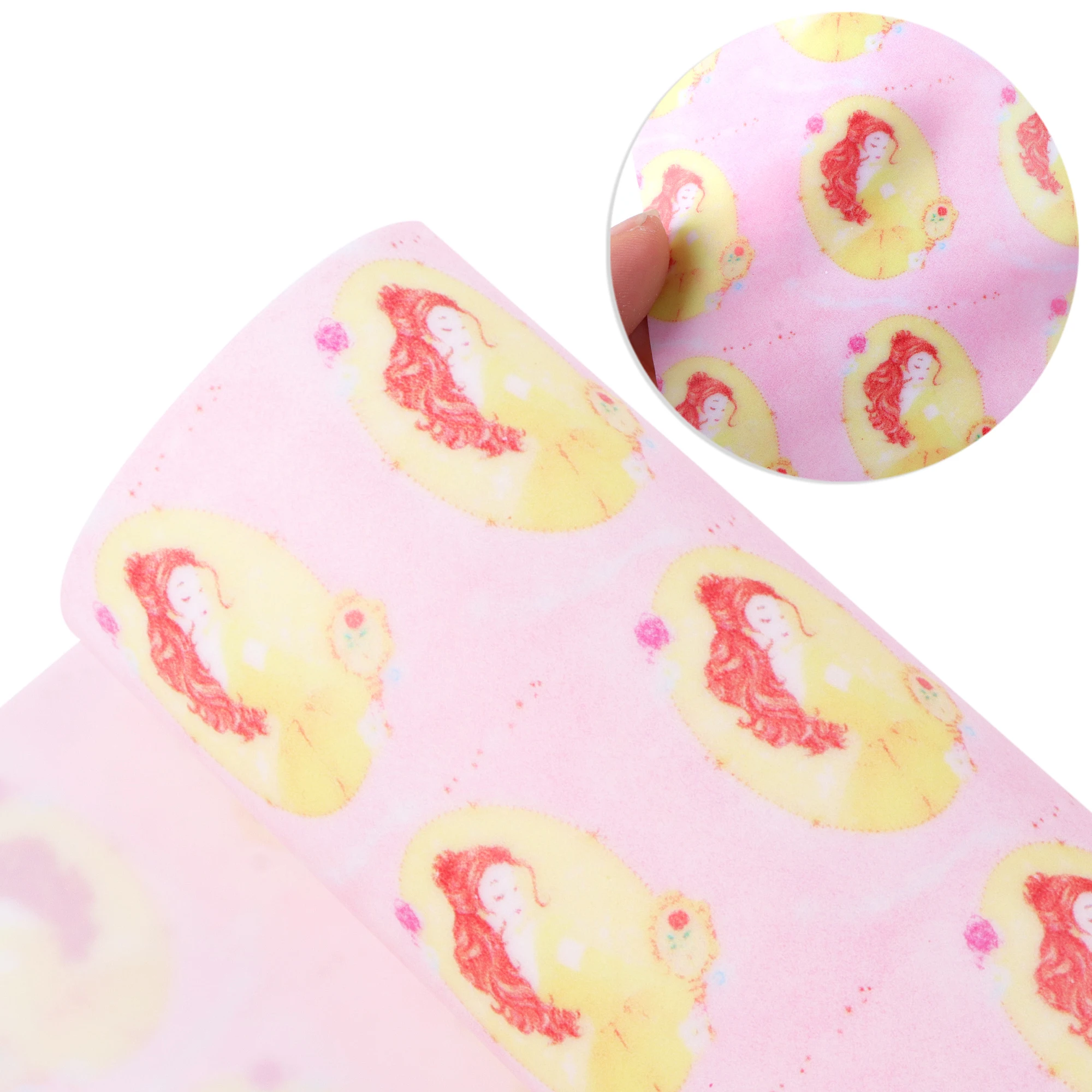 Disney 20*33 см мультяшная принцесса Bella Желейная Синтетическая кожа ткань для