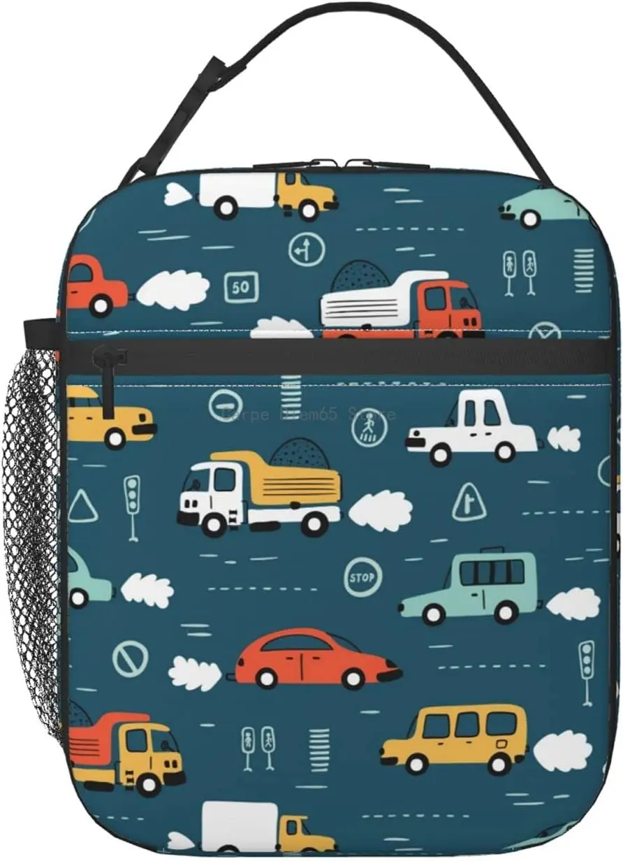 

Car Lunch Box Insulated Thermal Reusable Lunch Bag Cooler Totes For Men Work Office Picnic Hiking