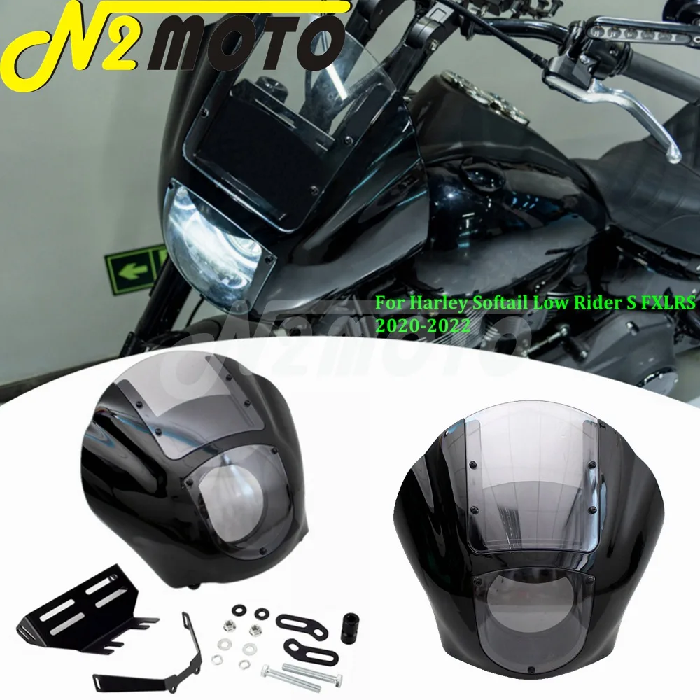 

Прозрачная/Дымчатая фара Cafe Racer 5,75 дюйма, обтекатель лобового стекла с монтажным комплектом, фурнитура для Harley Softail Low Rider S FXLRS 2020-22