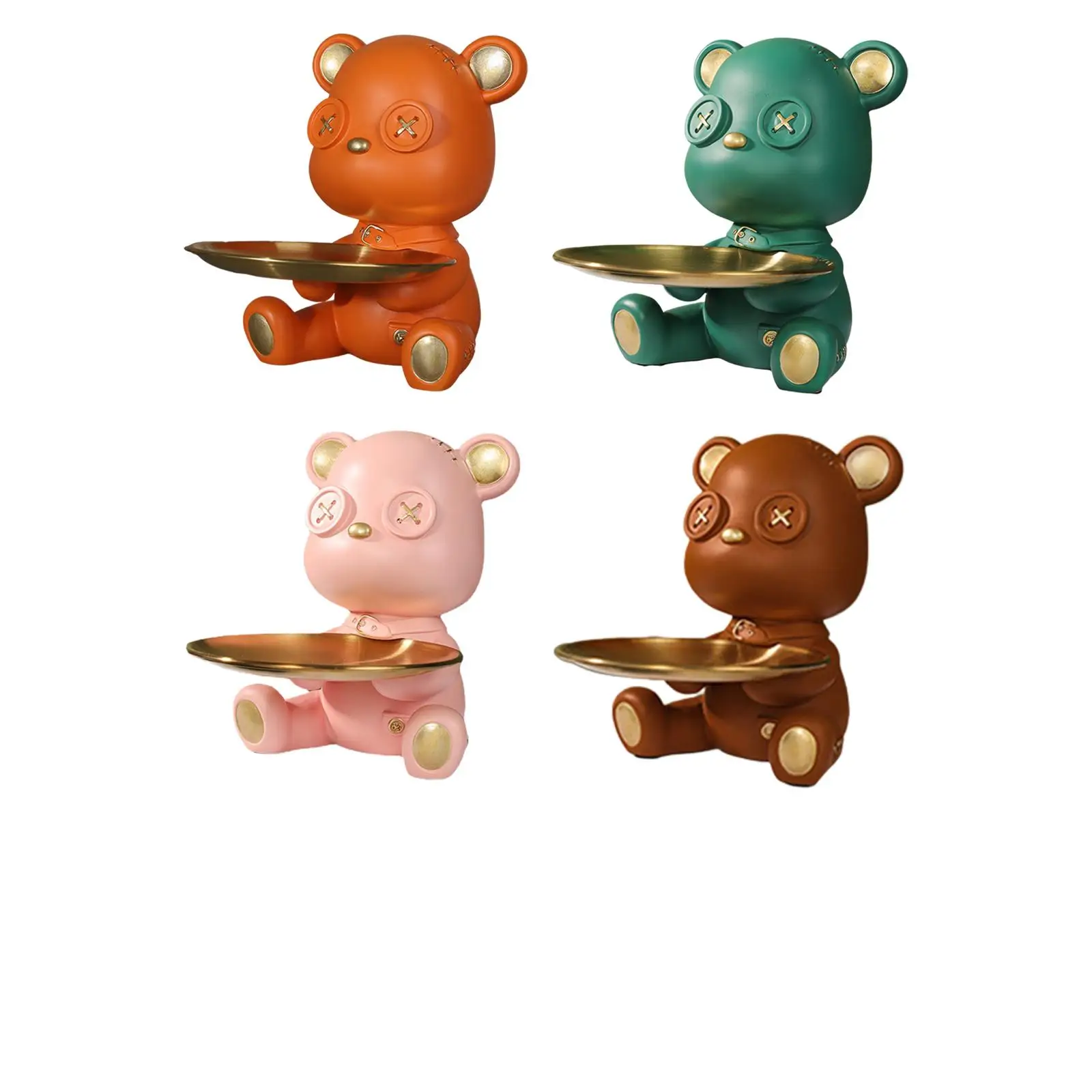 

Nordic home decor Bear statue Decorative statues and sculptures Decoration trays Storage Tray for home decor Desktop Ornaments