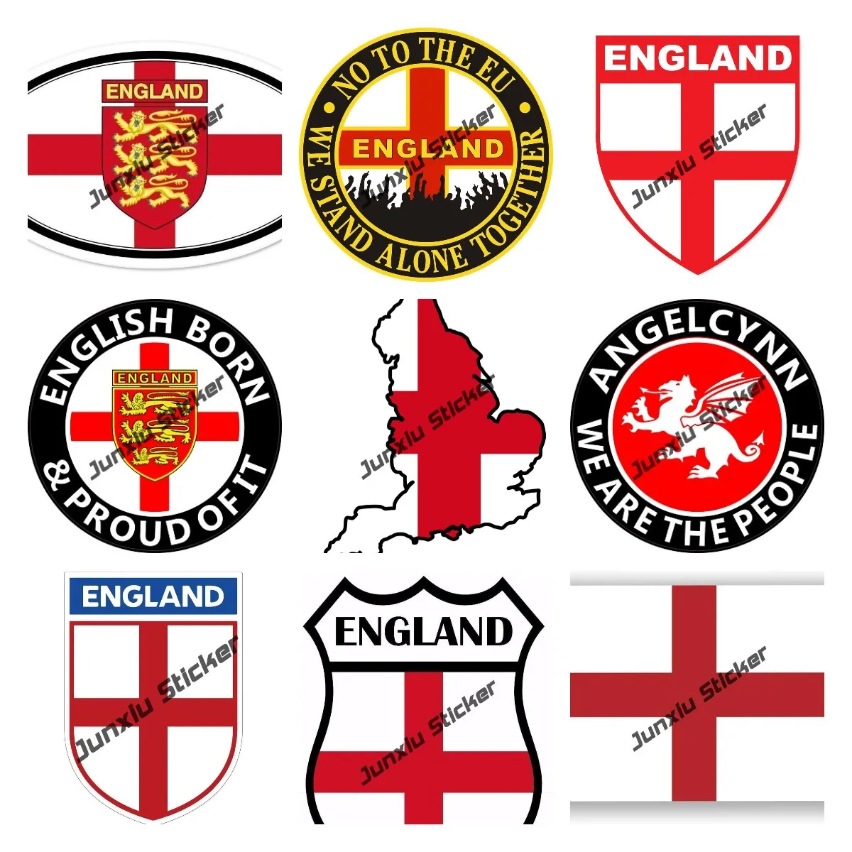 Наклейка с флагом Святого Джорджа в английском стиле, наклейка с изображением Креста Святого Джорджа, ангельника, людей, белого дракона, английского, страха, нет фоя, англо-Саксон