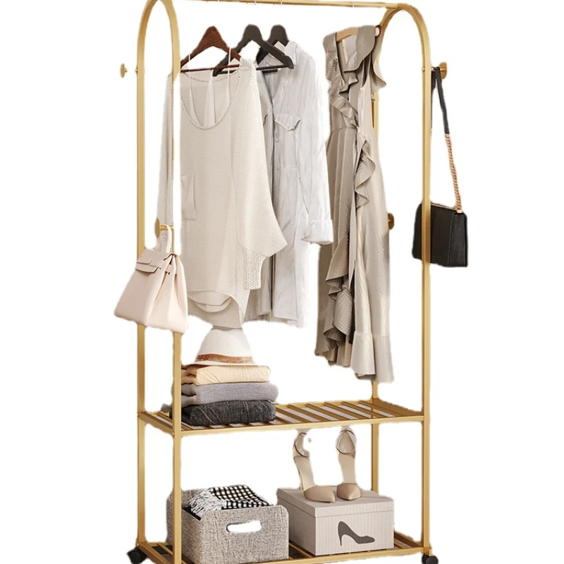

YY Bedroom with round Cleaning Hanger Balcony Clothes Rack Metal Hallstand