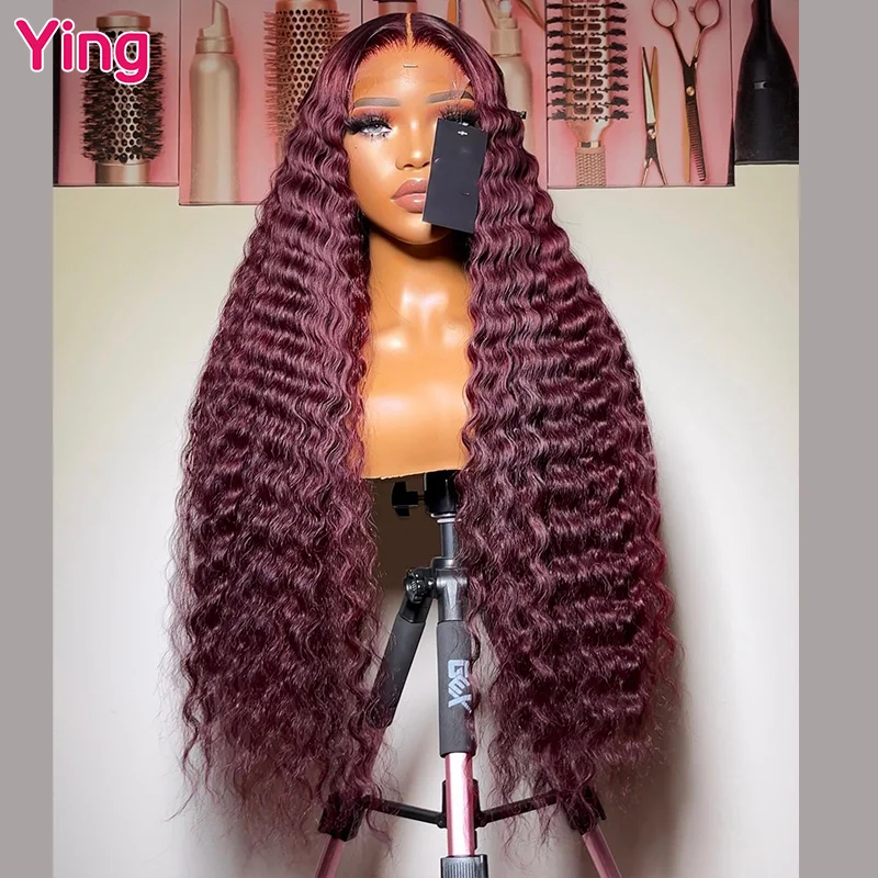 

Ying Brazilian Deep Wave 99j Dark Burgundy Corlor 13x6 Lace Front Wig 200% Remy 13x4 Lace Front Wig PrePlucked With Baby Hair
