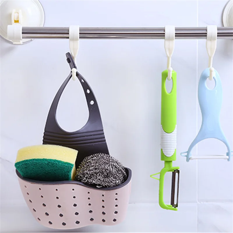 

Adjustable Sink Sponge Storage Rack Kitchen Drain Rack Hanging Basket Cleaning Cloth Soap Holder Household Sink Accessories