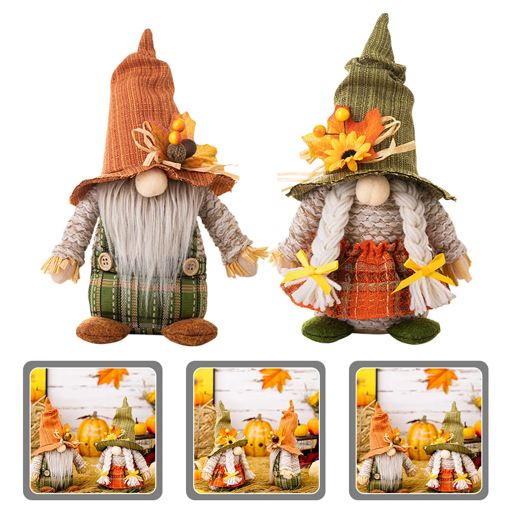 

2 шт. фестиваль сбора урожая, куклы гном, настольные куклы гном, декоративные вязаные куклы Гном