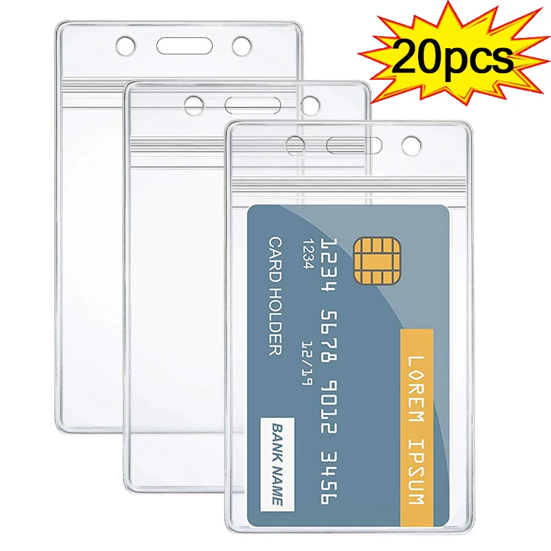 

1/20pcs Transparent Card Holder PVC Waterproof ID Card Protector Credit Bank Card Cover Jewelry Storage Bag Office Storage Case