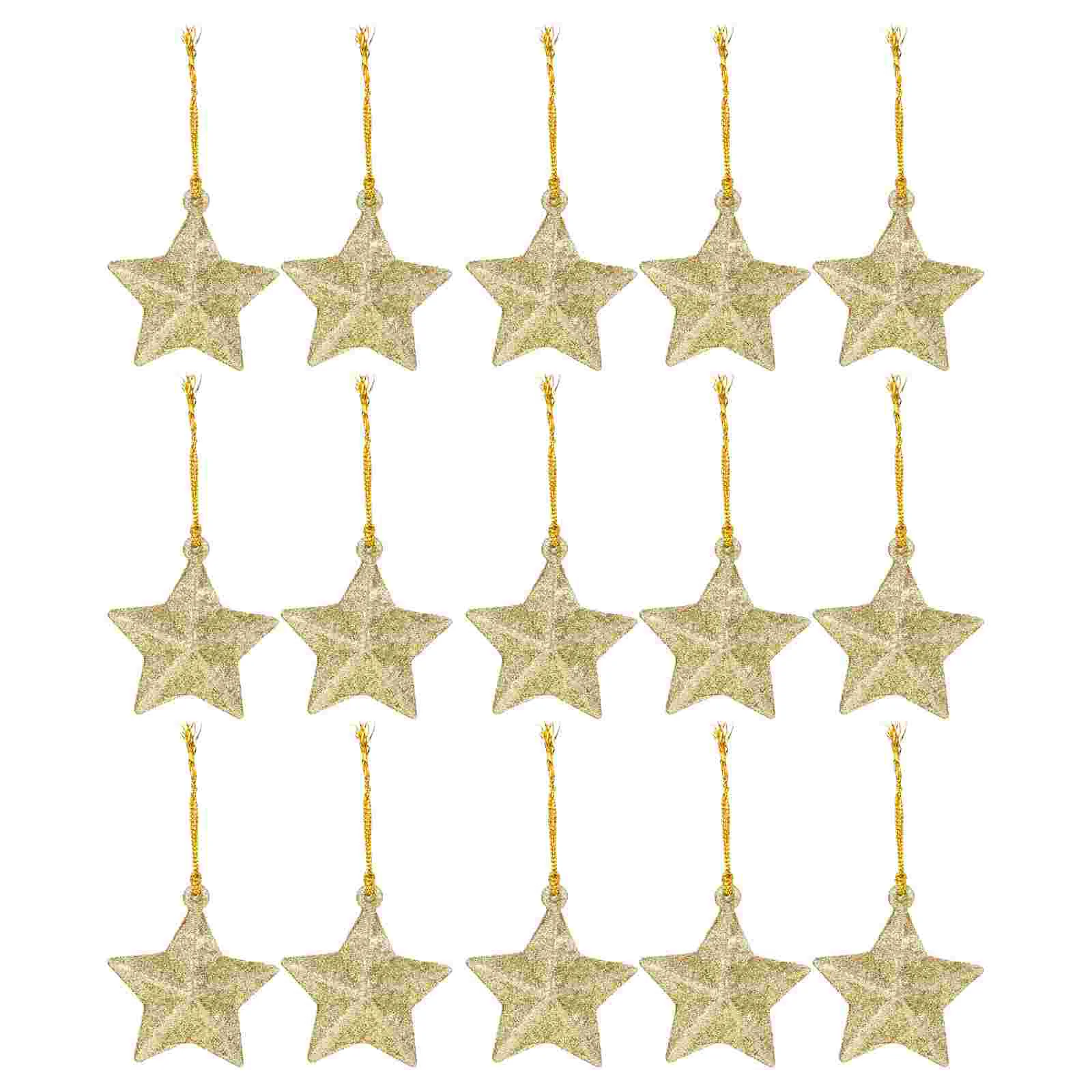 

30Pcs Creative Mini Small Star Decoration Christmas Tree Pendant Golden