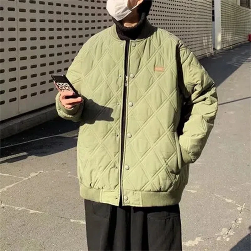 Winter Men's Vintage Thickened Baseball Jacket Men's Korean Casual Loose Cold proof Cotton Jacket Fashion