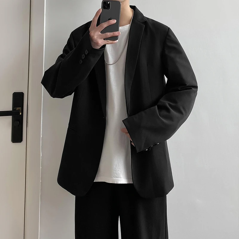 

Spring and Autumn Men's Casual Slim Solid Color Long Sleeve Suit Jacket Korean Trend High Quality Comfortable Top M-3xl