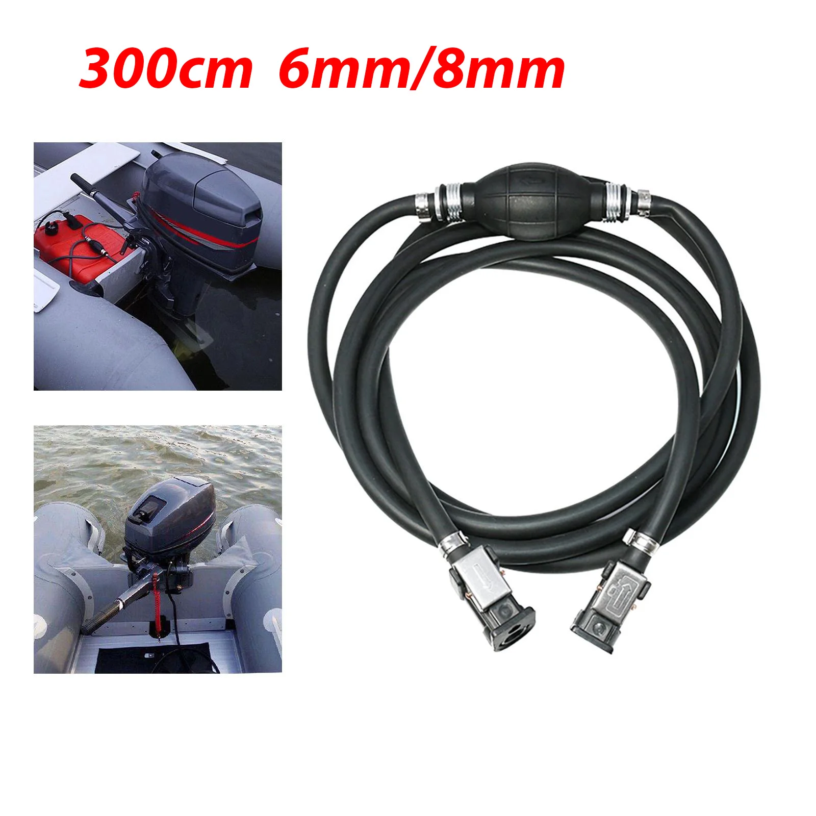 

3m/9.84ft 6mm/8mm Fuel Line Pipe Boat Outboard Engine Petrol Fuel Tank Connector Kit For Yamaha Outboard Motor Desiel Line Hose