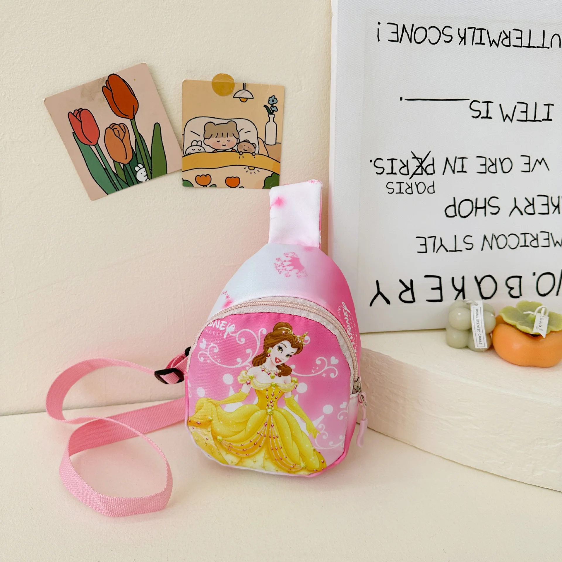 Disney Принцесса Белоснежка Золушка Аврора Аниме Фигурка полиэфир нагрудная сумка