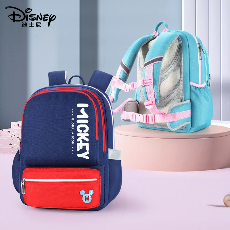 

Школьный портфель Disney для детей, дышащий Удобный ранец для начальной школы с защитой позвоночника, вместительный рюкзак для учеников