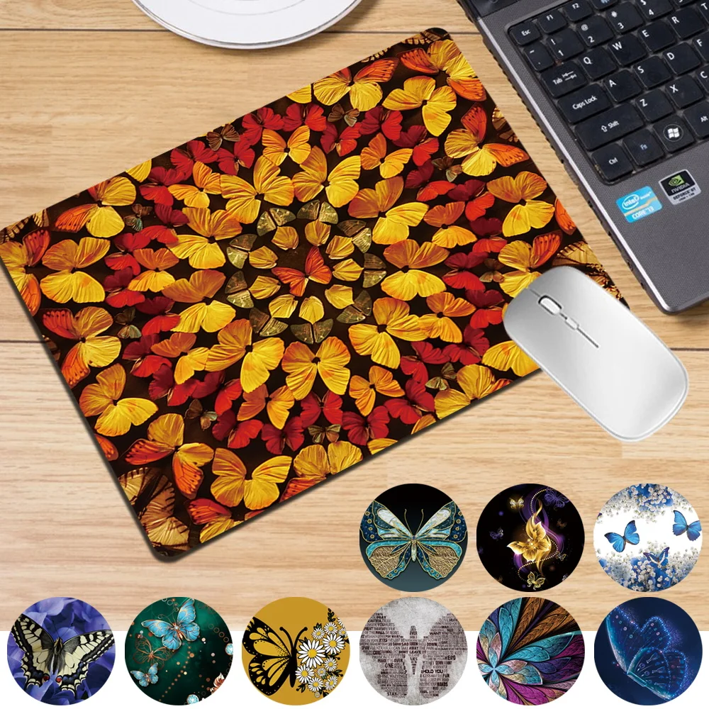 

Gaming Mouse Pad Comfortable Computer Cushion Anti-Slip Butterfly Pattern Keyboard Protection PU Leather Desk Mat for PC Laptop