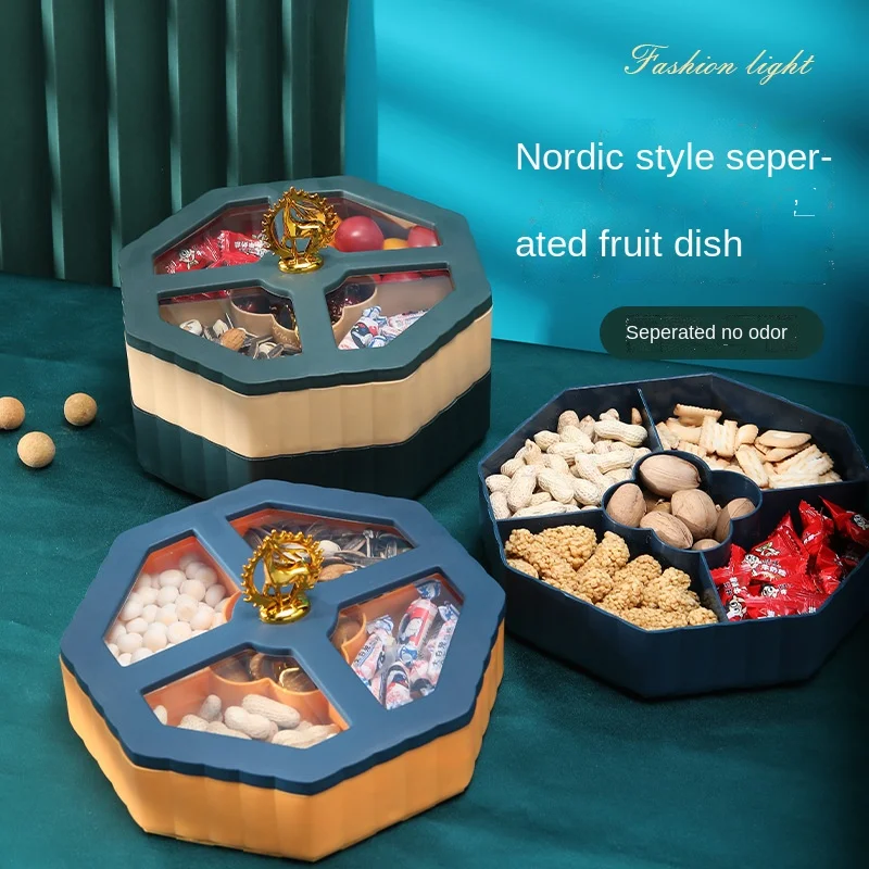 

Nordic style living room rotating candy pastry fruit box multi-layer superimposed fresh fruit plate