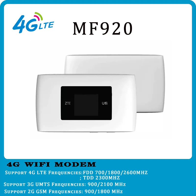 

Unlocked Used ZTE MF920 MF920W+ 4G LTE 150Mbps High Speed Mobile WiFi Hotspot &4G Pocket WiFi Router 4G Wireless Router