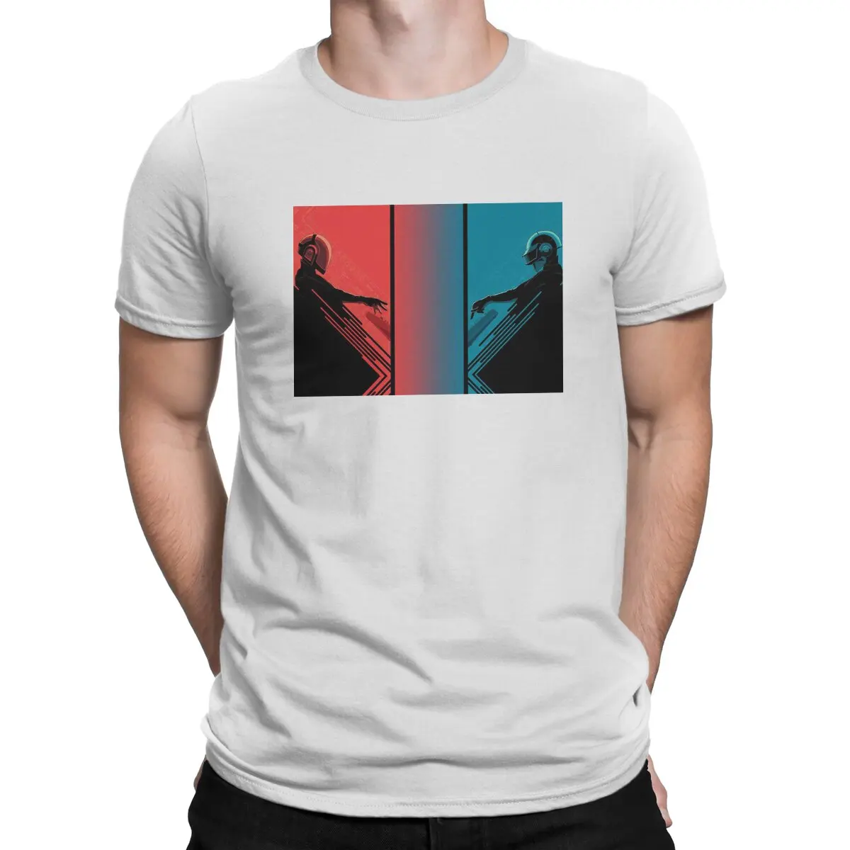 

Thomas Bangalter Guy Manuel de Homem Christo Band DAFT PUNK Men T Shirt Fibre Gothic Crewneck TShirt Harajuku