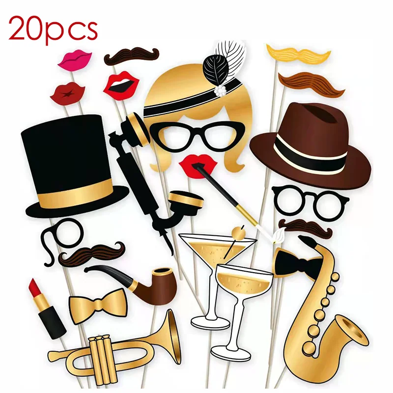 

Fun Wedding Decor Photobooth Props DIY Funny Mustache Lips Glasses Photo Booth Accessories Wedding Party Supplies