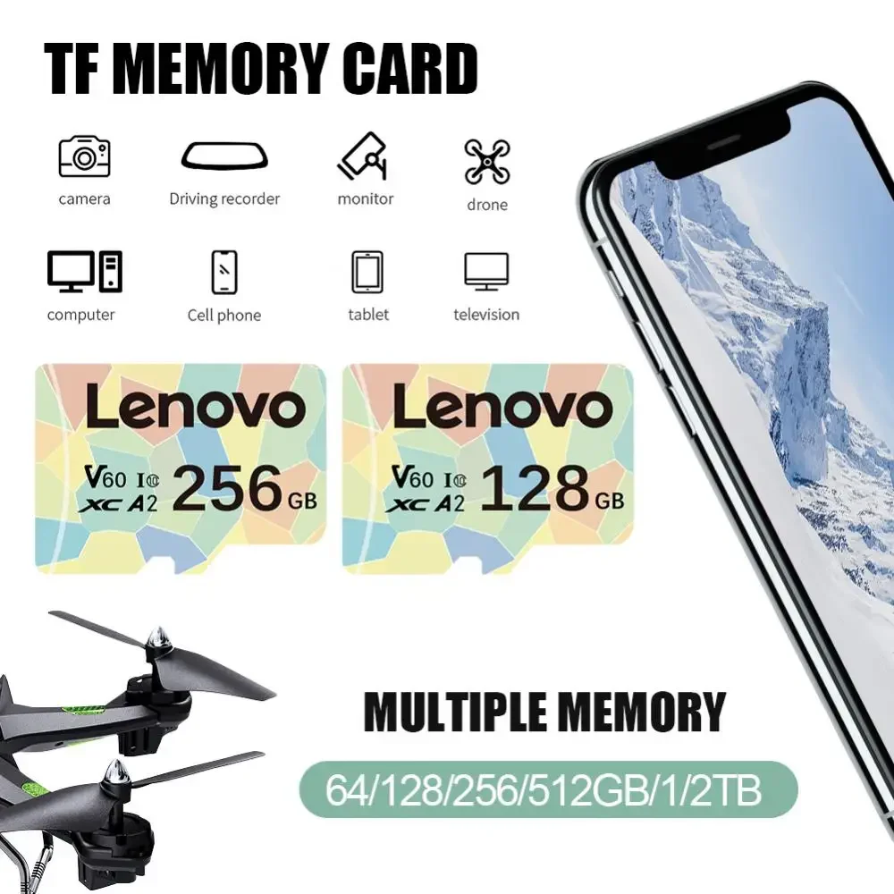 Фото Lenovo высокоскоростная карта памяти Micro TF SD, 512 ГБ, 256 ГБ №5