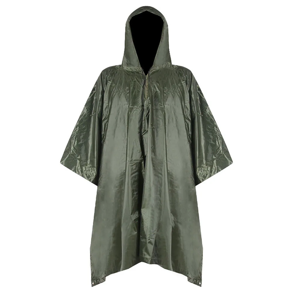 

Raincoat Poncho Outdoor Camouflage Fashionable Camping Backpack Activity Portable Men Awning Covering Picnic Black