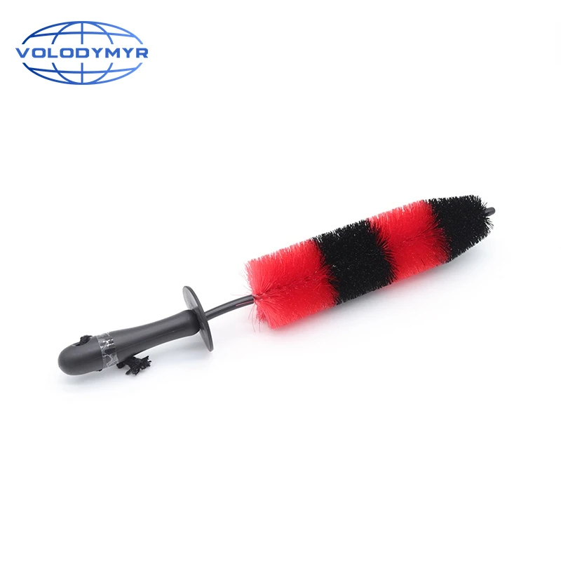 

Volodymyr Wheel Brush Rim Cleaner Rocket Shape Red and Black Wash Tools Car Cleaning Products for Auto Washing Detail Detailing