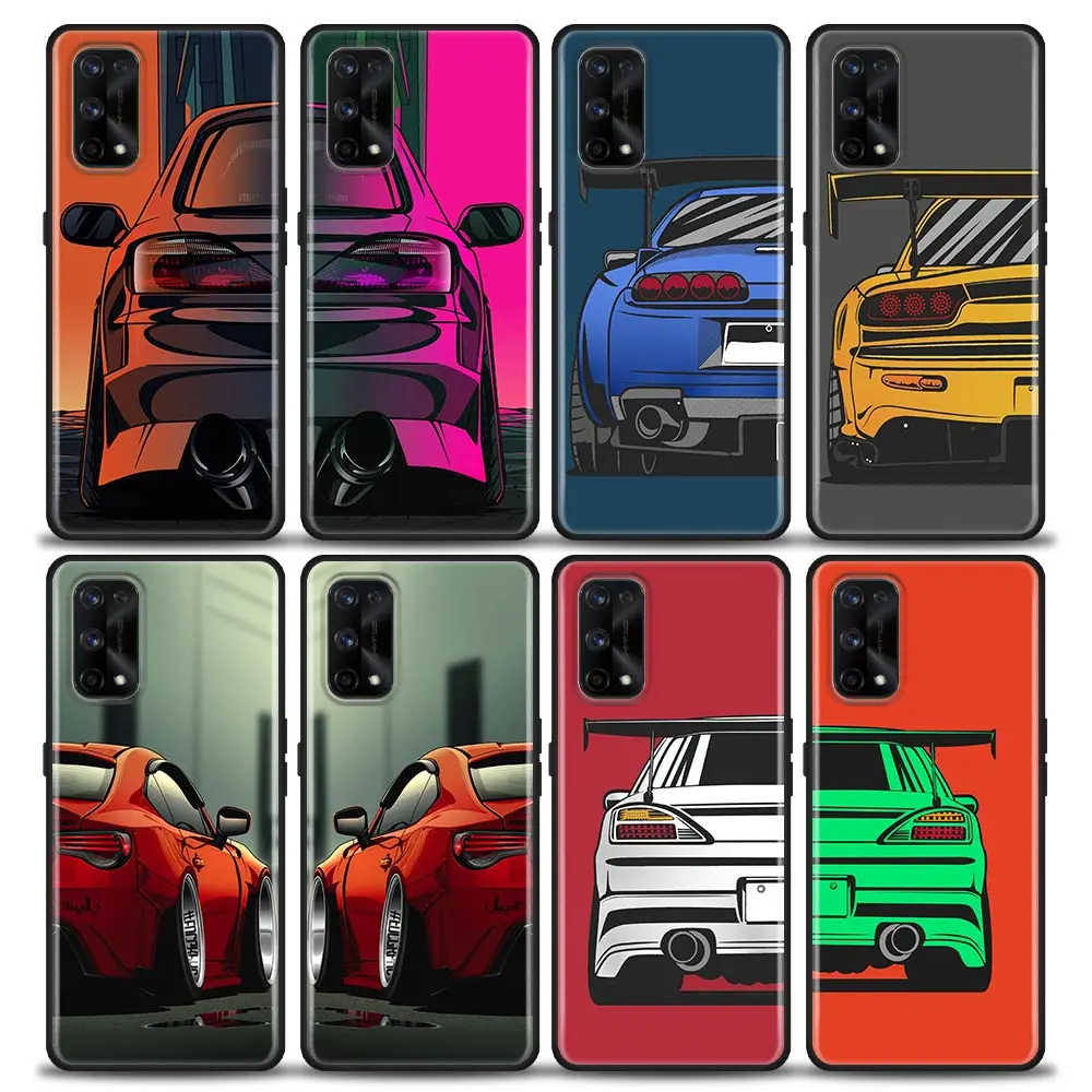 

Funda Case For OPPO Realme X50 X7 XT X 10 9 9I 8 8I 7 7I 6 5 Pro Plus 5G Soft Phone Case Capa Para Shell Cartoon JDM Sports Car