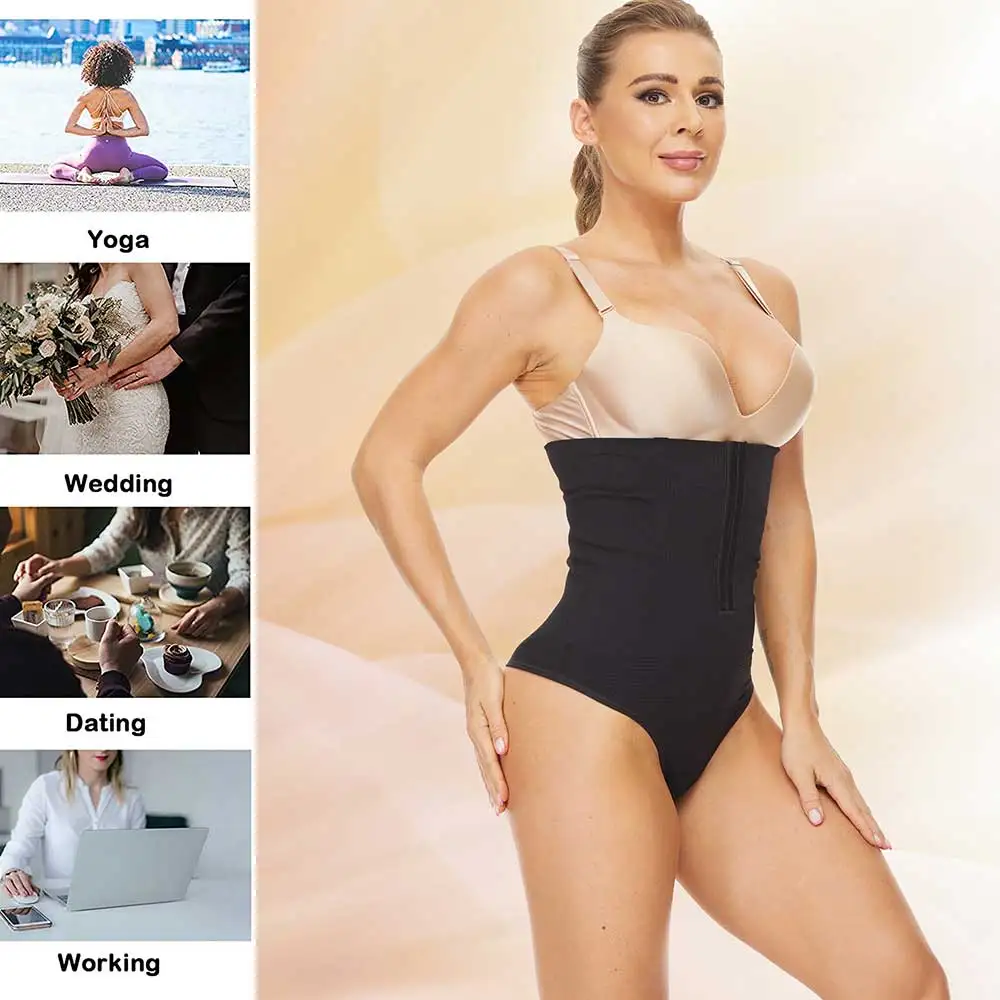 SEXYWG Body Shaper Thong Tummy Control Panties Seamless Thong Shapewear for Women High Waist Thong Shaper