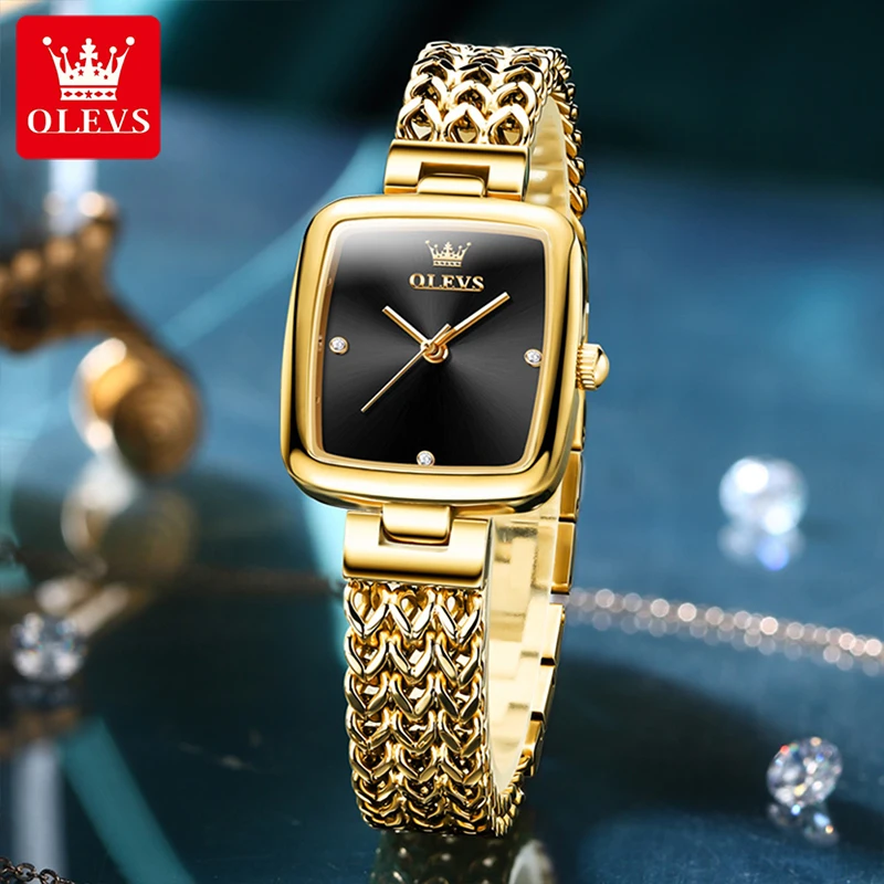 OLEVS Luxury Brand High Quality Quartz Women Watch Casual Fashion Gold Strap 30M Waterproof 2023 New Simple Womens Watches Reloj