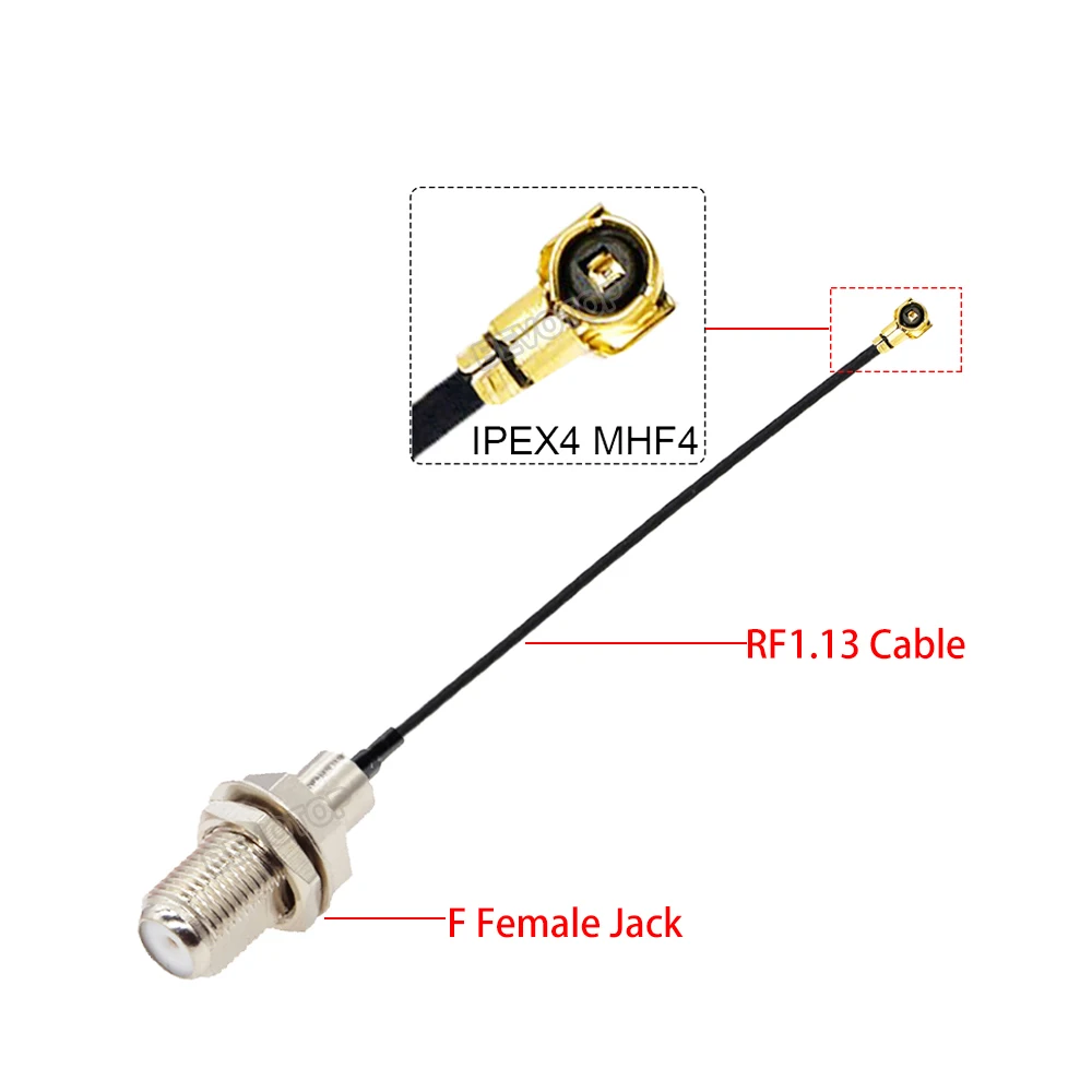 2 шт./лот F коннектор для u.FL/IPX/IPEX4 MHF4 Гнездовой Разъем Pigtail RF1.13 RF коаксиальный