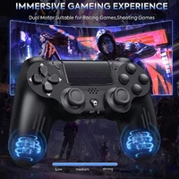 bluetooth compatible 4 0 wireless controller double motor vibration gamepad with light bar compatible for ps4