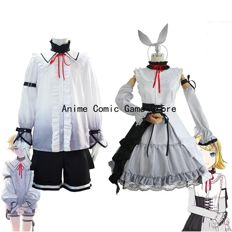 Фото Project Sekai Colorful Stage Rin/Ren Косплей Костюм Парик Kawaii Лолита Платье Хэллоуин Униформа Костюм для Женщин Мужчин S-XXL №1