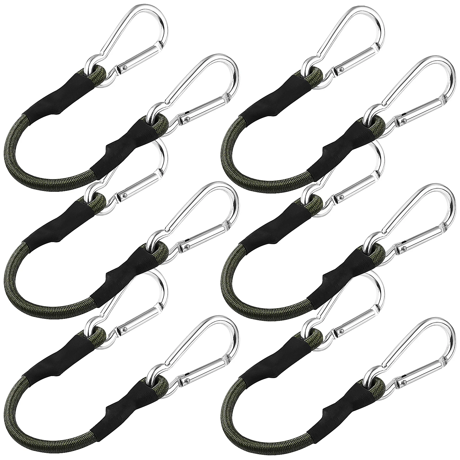 

6 Pcs Elastic Rope Luggage Ropes Bungee Cords Heavy Duty Clothes Line Outdoors Camping Straps Black Tent Fixing Binding Belt