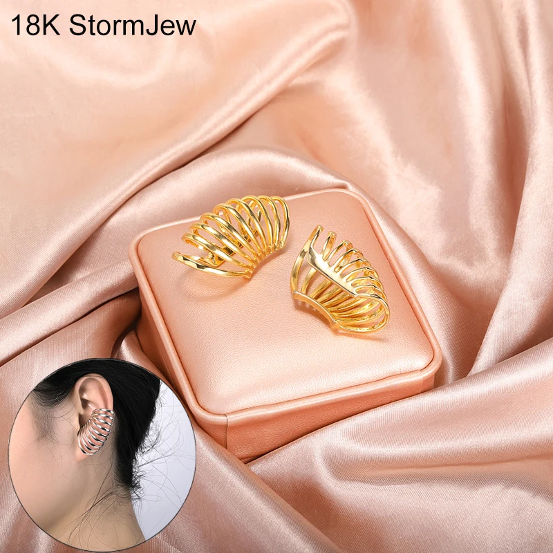 

2021 New Irregular Ear Bones Clip Stainless Steel No Ear Hole Earrings For Women Punk Hip Hop Fashion Personality Jewelry Gifts