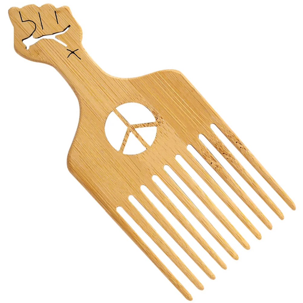

Hair Comb Wood Beard Curl Brushing Out Curls Pick Styling Tools Wooden Man Clips