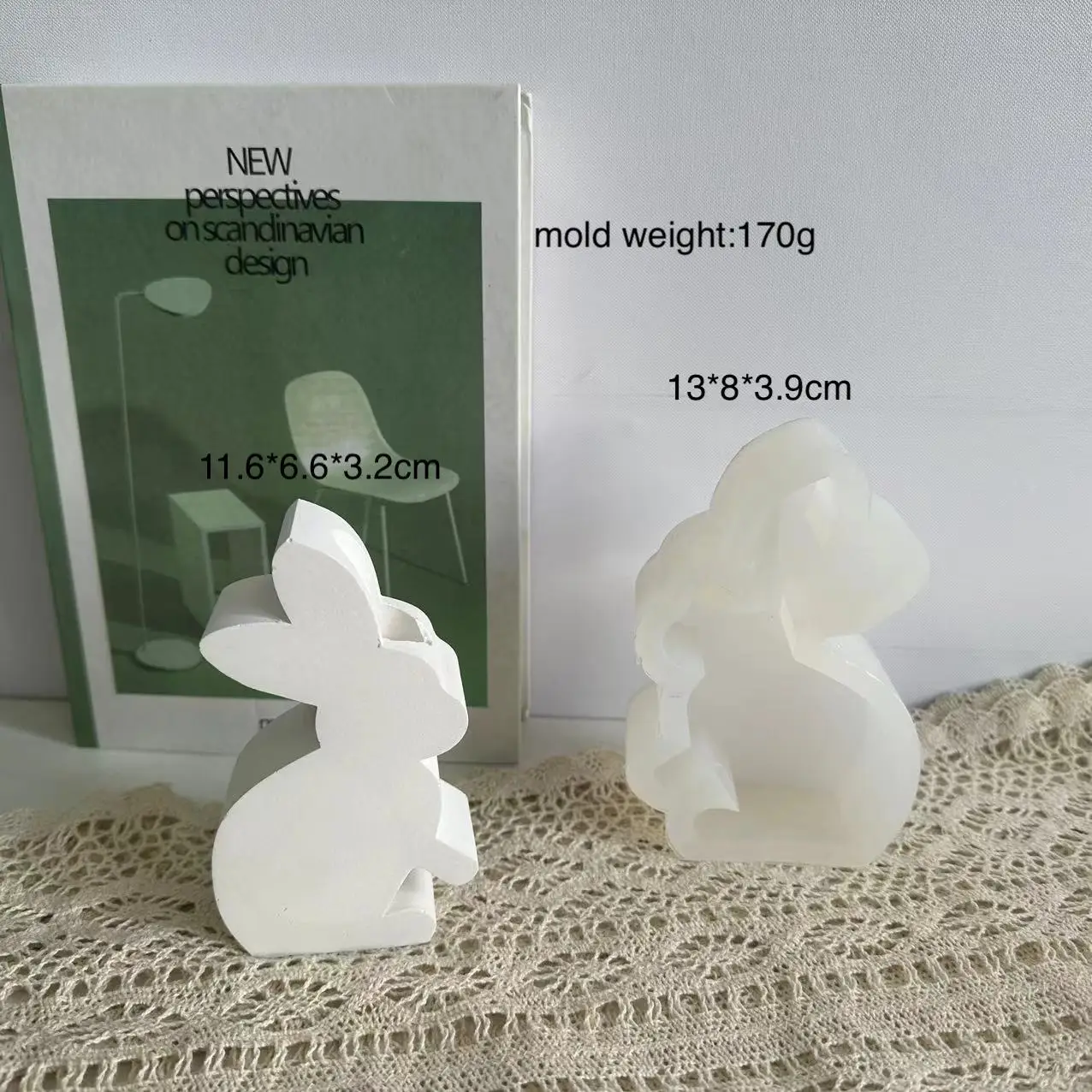 Пасхальный кролик подсвечник силиконовая форма бетонная штукатурка гипсовые
