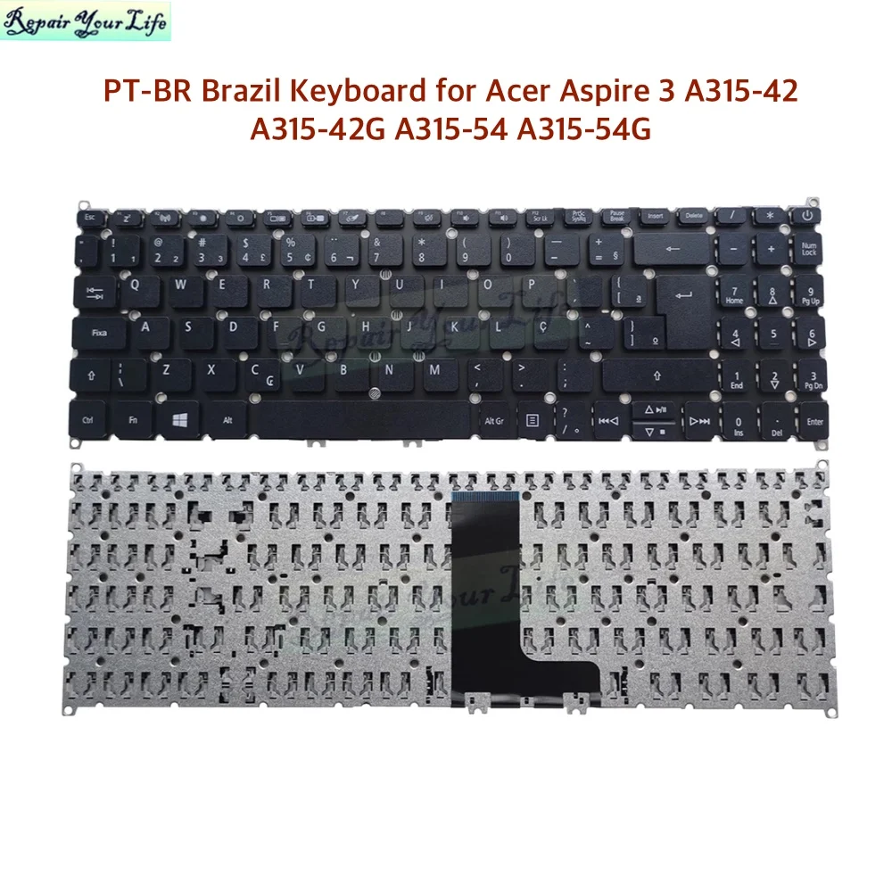 A315-56 PT-BR Brazil German Swiss Keyboard for Acer Aspire 3 A315-42/42G/54/54G N19C1 N19H1 N20C5 Brazilian A72BWL Non-light